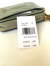 Load image into Gallery viewer, Coach Zip Card Case CEC51 Quilted Leather ID Wallet Chain Strap Pistachio Green