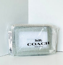 Load image into Gallery viewer, Coach Zip Card Case CEC51 Quilted Leather ID Wallet Chain Strap Pistachio Green
