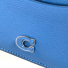 Load image into Gallery viewer, Coach Zip Card Case Leather Wallet Blue With D-Ring Clip Blue Unisex
