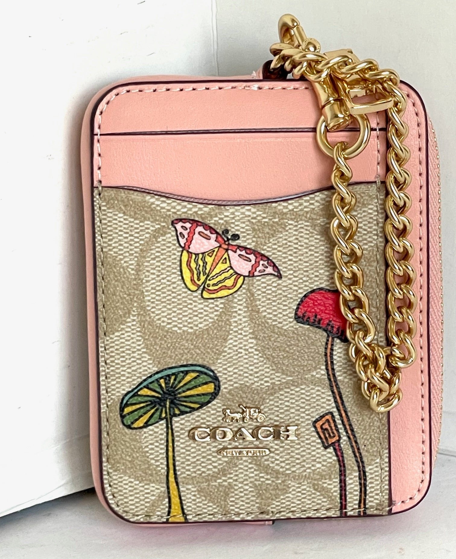 Coach Observed By Us Zip Card Case Signature Canvas Leather Khaki CU40 Luxe Fashion Finds