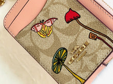 Load image into Gallery viewer, Coach Observed By Us Zip Card Case Signature Canvas Leather Khaki CU403 Pink
