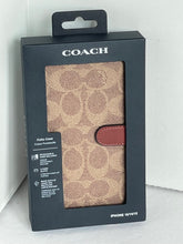 Load image into Gallery viewer, Coach iPhone 151413 Folio Case Brown Signature Canvas Detachable Wallet