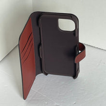 Load image into Gallery viewer, Coach iPhone 151413 Folio Case Brown Signature Canvas Detachable Wallet