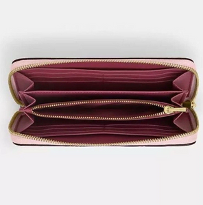 Coach Long Zip Around Wallet Powder Pink CW778 Signature Canvas Wristlet ORGPKG