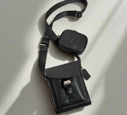 Coach Charter North Souch Crossbody Black Leather w Hybrid Pouch 2 in 1  C2388