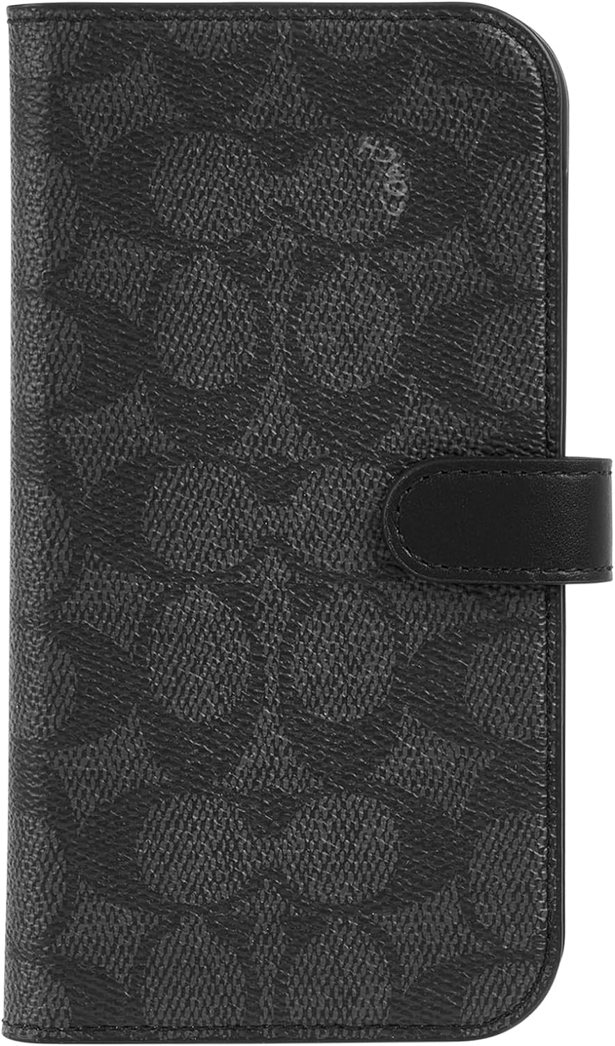 Coach iPhone 15 PRO MAX Folio Case Black Signature Canvas