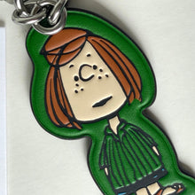Load image into Gallery viewer, CoachxPeanuts2025PeppermintPattyLeatherBagCharmKeychainCBG57Green