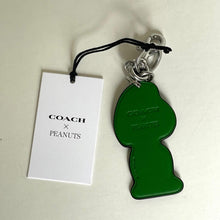Load image into Gallery viewer, CoachxPeanuts2025PeppermintPattyLeatherBagCharmKeychainCBG57Green