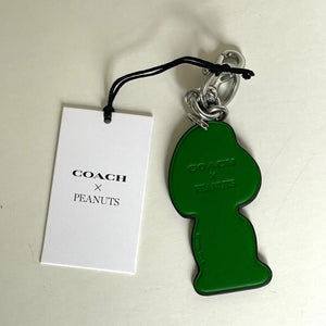 CoachxPeanuts2025PeppermintPattyLeatherBagCharmKeychainCBG57Green
