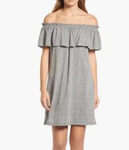 Load image into Gallery viewer, Current Elliott Dress Off Shoulder Small Womens Gray Mini  Ruffle Stretch Jersey (1)
