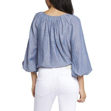 Load image into Gallery viewer, Current Elliott Seaside Blouse Womens M Blue Swiss Dot Chambray Cotton Top