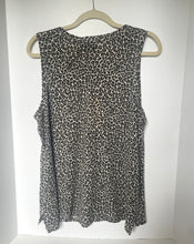 Load image into Gallery viewer, Leopard print sleeveless top on a hanger against a white background