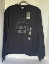 Load image into Gallery viewer, DIESEL Sweater Mens Extra Large XL Black Sweatshirt S-Ginn-E17 Denim Division