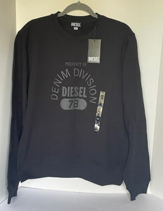 DIESEL Sweater Mens Extra Large XL Black Sweatshirt S-Ginn-E17 Denim Division