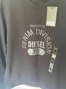 DIESEL Sweater Mens Extra Large XL Black Sweatshirt S-Ginn-E17 Denim Division