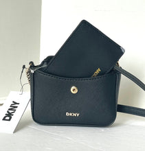 Load image into Gallery viewer, DKNY Thomasy Micro Mini Crossbody Bag Black Handbag w Wallet Vegan Leather