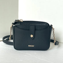 Load image into Gallery viewer, DKNY Thomasy Micro Mini Crossbody Bag Black Handbag w Wallet Vegan Leather