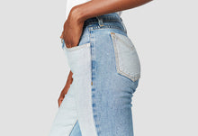 Load image into Gallery viewer, Derek Lam Jeans Womens 28 Blue Crop Flare Jean Gia two-tone Faded Raw Hem