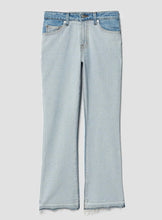 Load image into Gallery viewer, Derek Lam Jeans Womens 28 Blue Crop Flare Jean Gia two-tone Faded Raw Hem