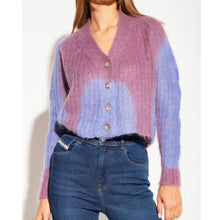 Load image into Gallery viewer, Diesel Cardigan Sweater M-ILLY Womens Medium Purple Crop Wool Mohair VNeck