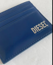 Load image into Gallery viewer, Diesel Wallet Mens Blue Johnas II Card Holder Patent Leather Card Case Embossed