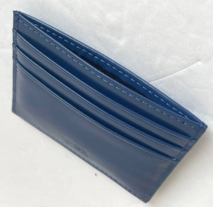 Diesel Wallet Mens Blue Johnas II Card Holder Patent Leather Card Case Embossed