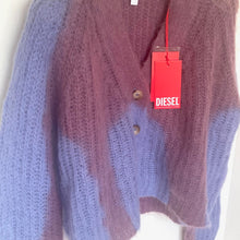 Load image into Gallery viewer, Diesel Cardigan Sweater M-ILLY Womens Medium Purple Crop Wool Mohair VNeck