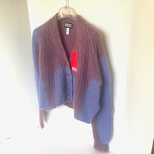 Load image into Gallery viewer, Diesel Cardigan Sweater M-ILLY Womens Medium Purple Crop Wool Mohair VNeck