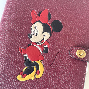 DisneyXCoachNotebookMinnieMouseLeatherBrassWineCQ803ORGPKG_9