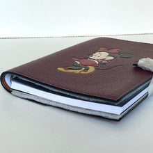 Load image into Gallery viewer, DisneyXCoachNotebookMinnieMouseLeatherBrassWineCQ803ORGPKG_9