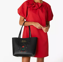 Load image into Gallery viewer, Disney X Kate Spade Beauty And The Beast Small Reversible Tote Black Wristlet