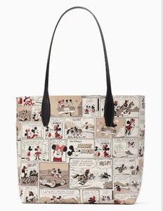 Disney X Kate Spade Tote Womens Large Black Leather Minnie Mouse Shoulder Bag