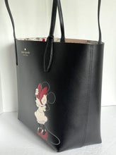 Load image into Gallery viewer, Disney X Kate Spade Tote Womens Large Black Leather Minnie Mouse Shoulder Bag