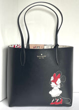 Load image into Gallery viewer, Disney X Kate Spade Tote Womens Large Black Leather Minnie Mouse Shoulder Bag