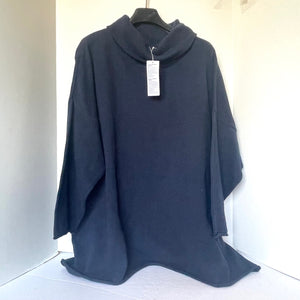 Eileen Fisher Turtleneck Sweater Womens 3X Plus Blue Cotton Cashmere Relaxed