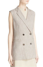 Load image into Gallery viewer, Eleventy Women's Double Breasted Sleeveless Tweed Long Beige Vest Jacket - 12 - Luxe Fashion Finds