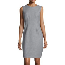 Load image into Gallery viewer, Elie Tahari Dress Womens 16 Gray Sleeveless Sheath Wool Blend Round Neck Fitted