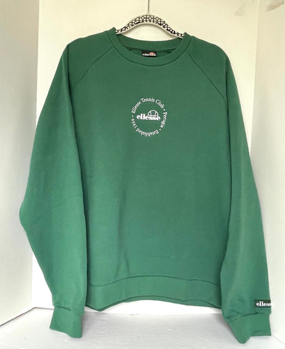 Ellesse Sweatshirt Mens XL UK Green Voliero Crew Neck Tennis Club Unisex