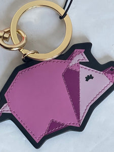 Emporio Armani Year of the Pig Bag Charm Pink Leather Gold Key Chain Box Zodiac