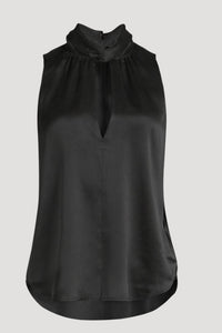 Equipment Augusta Silk Top Womens Black Halterneck Sleeveless Cutout Blouse
