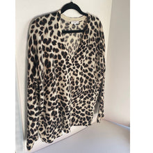 Load image into Gallery viewer, Equipment Cashmere Leopard Sweater Womens Medium Oversized V Neck