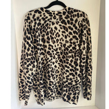 Load image into Gallery viewer, Equipment Cashmere Leopard Sweater Womens Medium Oversized V Neck