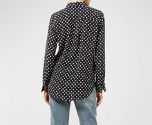 Load image into Gallery viewer, Equipment Slim Signature Silk Polkadot Shirt Womens XL Black Button Down Blouse