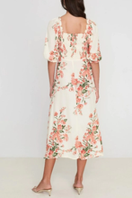 Load image into Gallery viewer, Faithfull The Brand Dress Womens White Floral Puff Sleeve A-Line Midi Bronte Magnolia