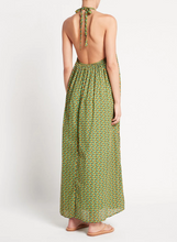 Load image into Gallery viewer, Faithfull The Brand Maxi Dress 10 Halter A-Line Green Cotton Check Rio Print, XL