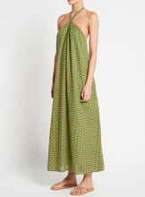 Load image into Gallery viewer, Faithfull The Brand Maxi Dress 10 Halter A-Line Green Cotton Check Rio Print, XL