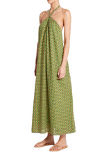 Load image into Gallery viewer, Faithfull The Brand Maxi Dress 10 Halter A-Line Green Cotton Check Rio Print, XL