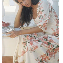 Load image into Gallery viewer, Faithfull The Brand Dress Womens White Floral Puff Sleeve A-Line Midi Bronte Magnolia