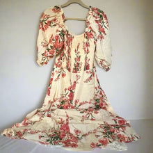 Load image into Gallery viewer, Faithfull_The_Brand_Floral_Dress_2_Pink_Midi_Puff_Sleeve_ALine_White_Bronte