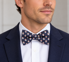 Load image into Gallery viewer, Tuesdays Bow Tie Mens Silk Jacquard Snowman Christmas Holiday Pre Tied Novelty